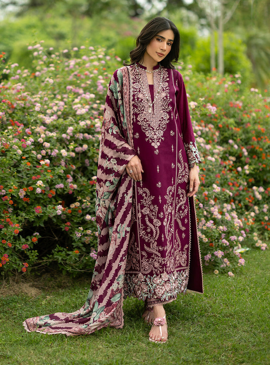 Zainab Chottani Luxe Lawn Unstitched Embroidered 3Pc Suit D-07 Soma