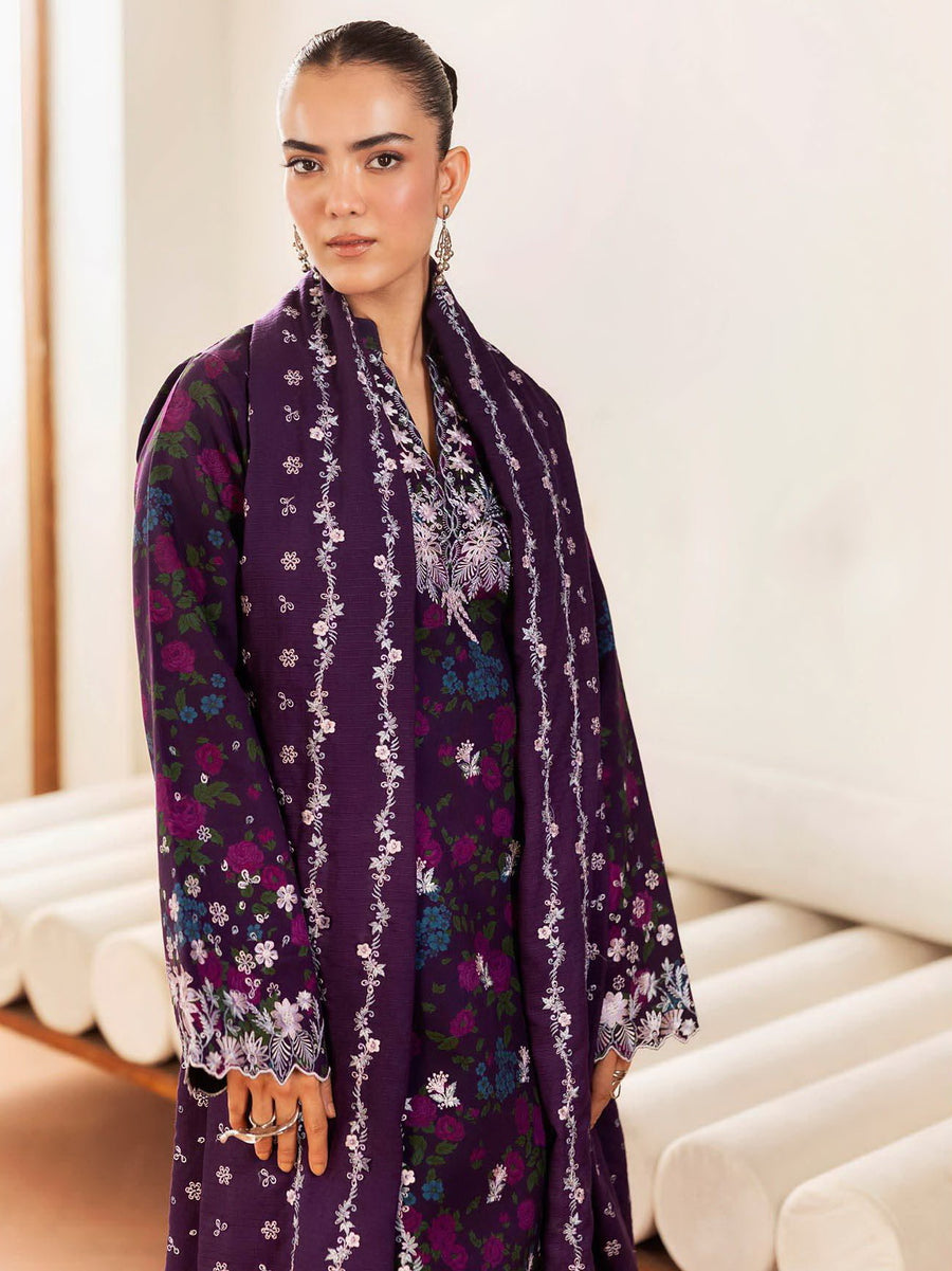 Nissa by RajBari Premium Embroidered Marina Unstitched 3Pc Suit D-07