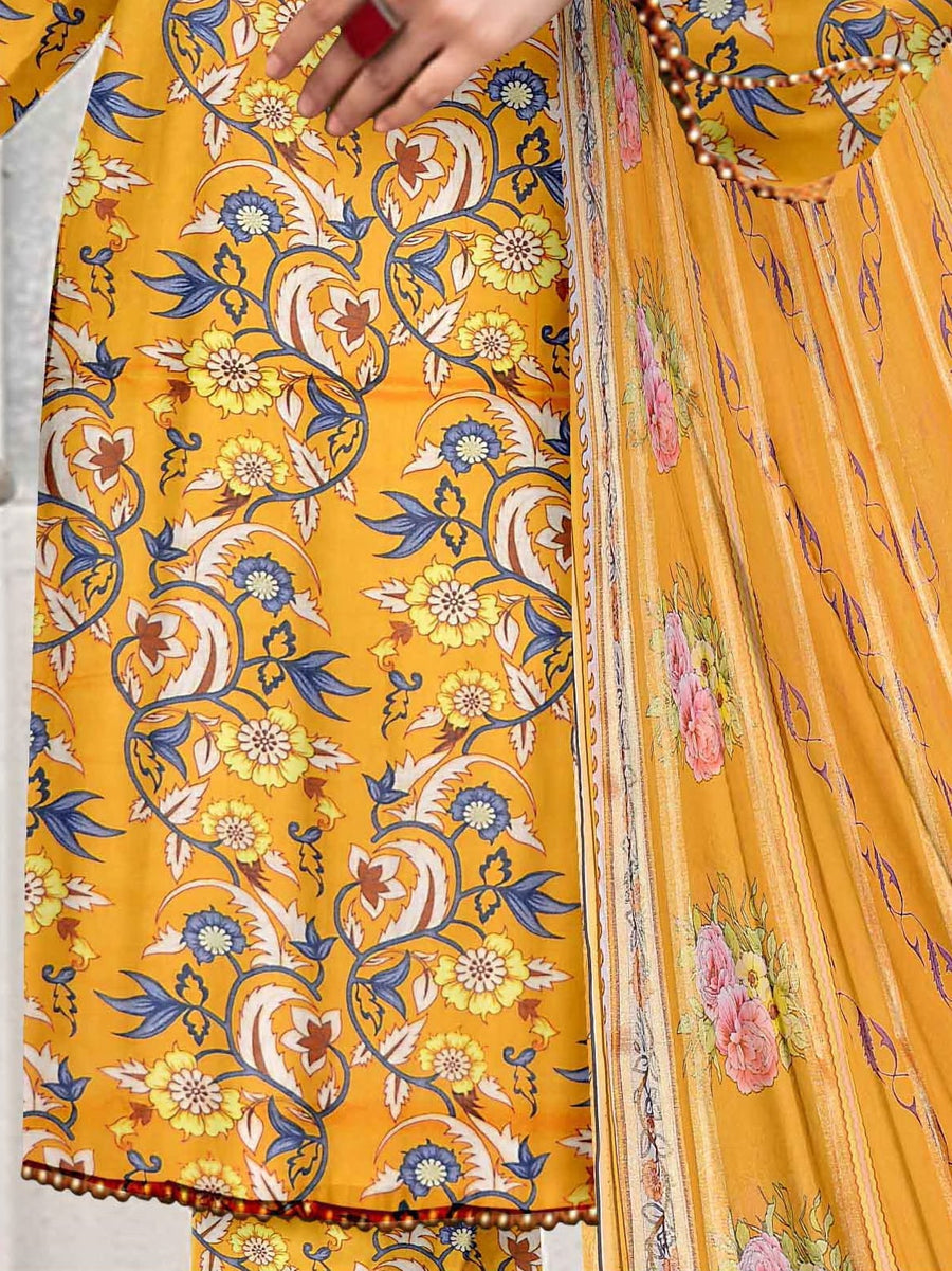 Rashk e Qamar Unstitched Digital Printed Lawn 3Pc Suit REQ-208