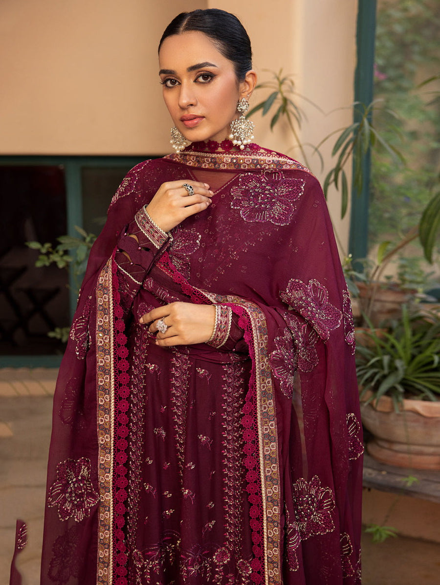 LaMode by Xenia Formals Unstitched Chiffon 3Pc Suit D-08 MARISA