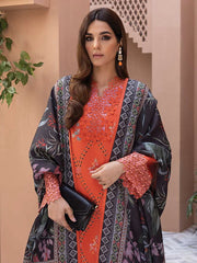 Rang Rasiya Carnation Embroidered Karandi 3Pc Suit D-08 DILARA