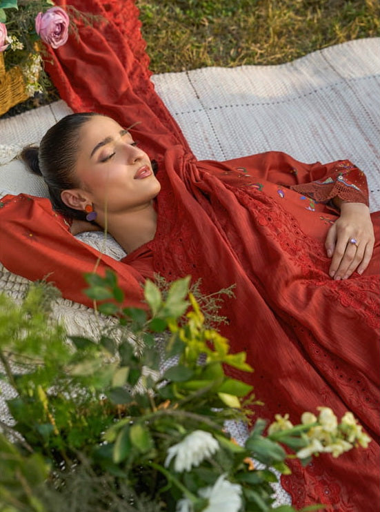 Raha by RajBari Summer Print Exclusive Lawn Unstitched 3Pc Suit D-08