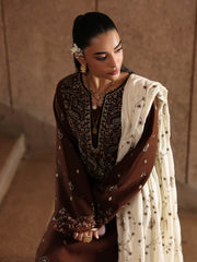RajBari Premium Embroidered Peach Unstitched 3Pc Suit D-08