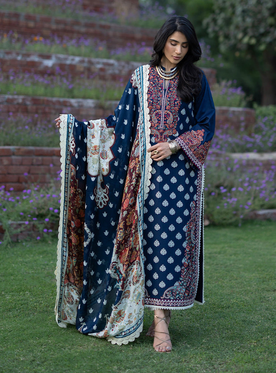 Zainab Chottani Luxe Lawn Unstitched Embroidered 3Pc Suit D-08 Mesa