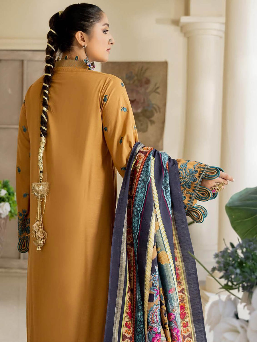 Waresha Kumash Luxury Embroidered Staple Unstitched 3Pc Suit D-08