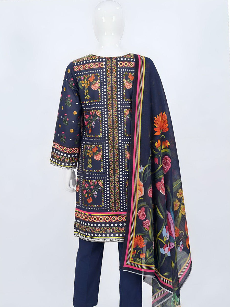 Ittehad Essential Printed Lawn Unstitched 3Pc Suit D-08