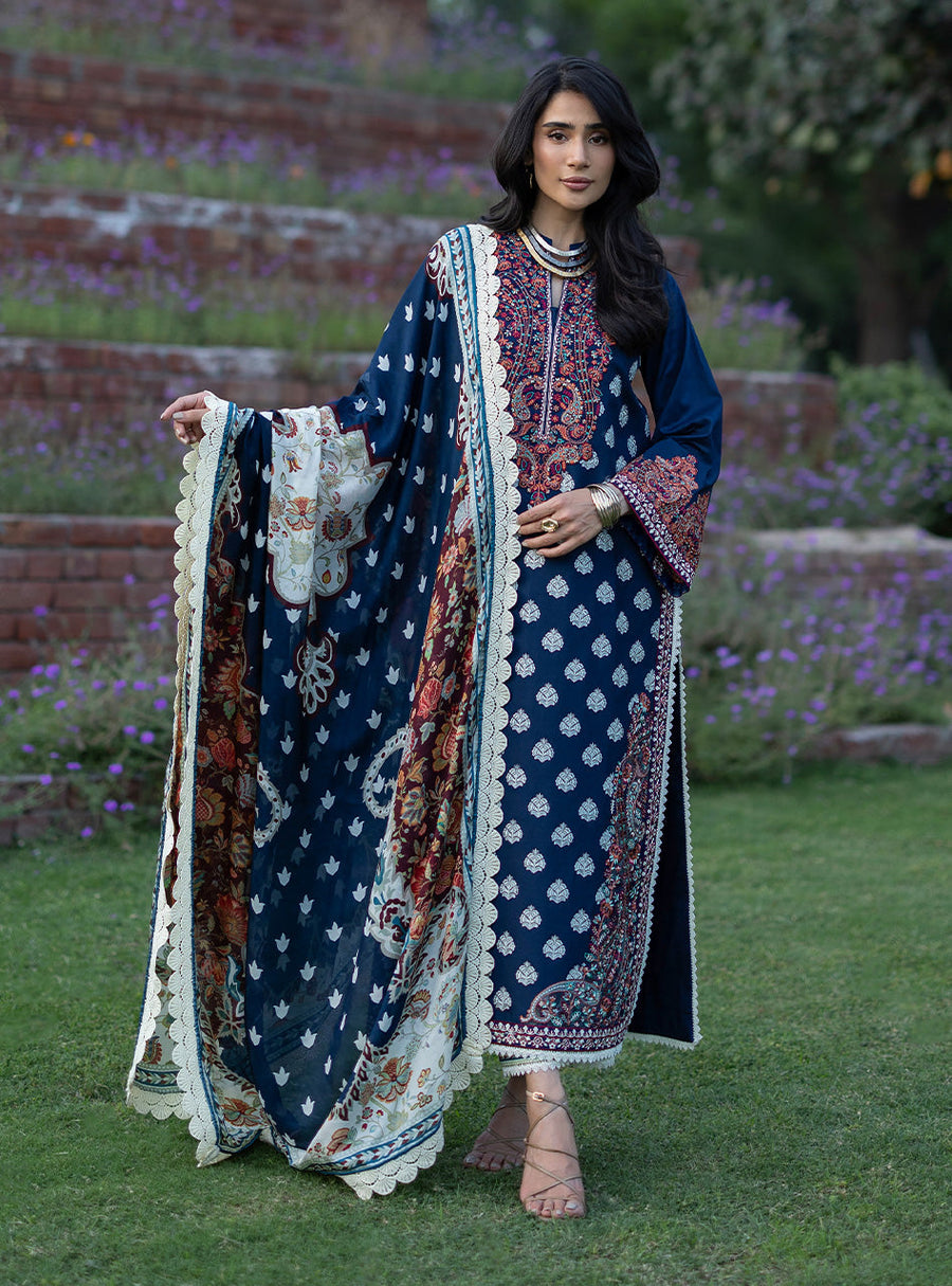 Zainab Chottani Luxe Lawn Unstitched Embroidered 3Pc Suit D-08 Mesa