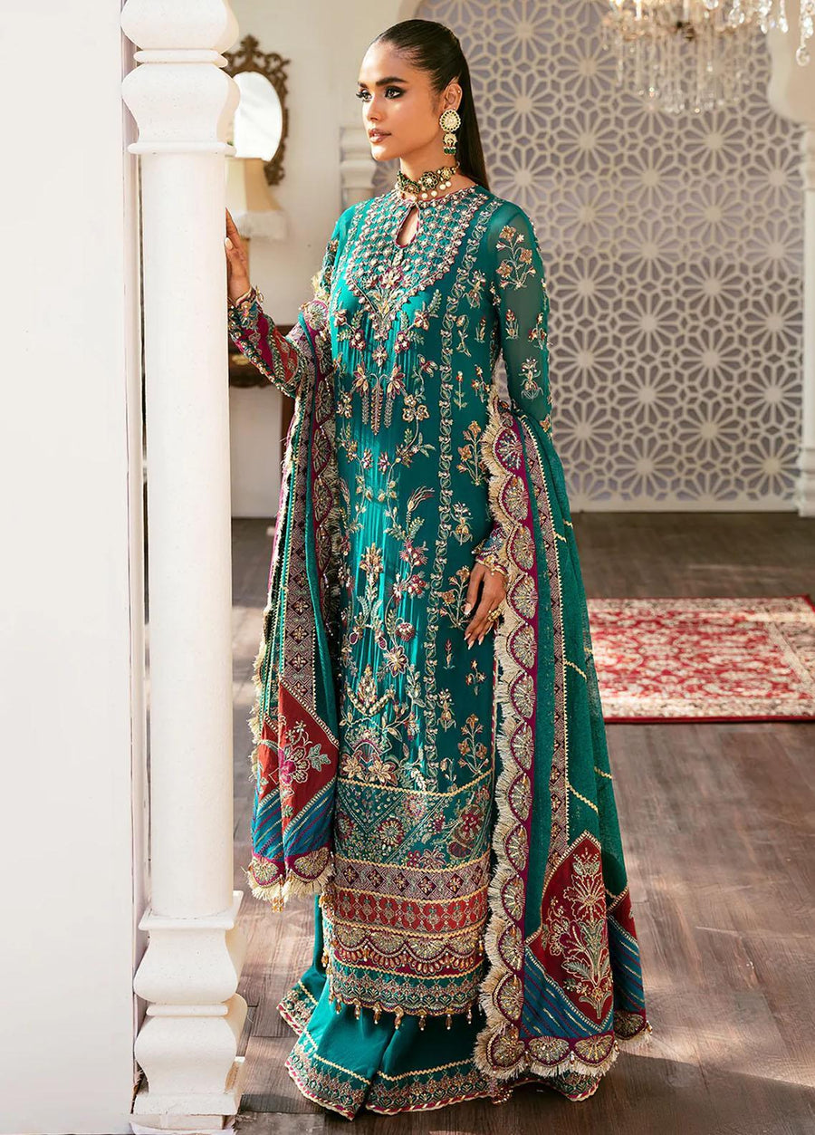 Afrozeh Hayat Unstitched Embroidered Chiffon 3 Piece Suit D-08 AYAT