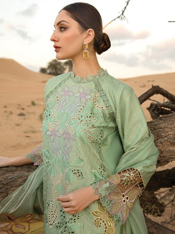 Rang Rasiya Premium Embroidered Lawn Unstitched 3Pc Suit D-08 ELNAZ