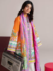 RajBari Amal Summer Prints Exclusive 3Pc Unstitched Lawn Suit D-08