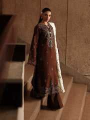 RajBari Premium Embroidered Peach Unstitched 3Pc Suit D-08
