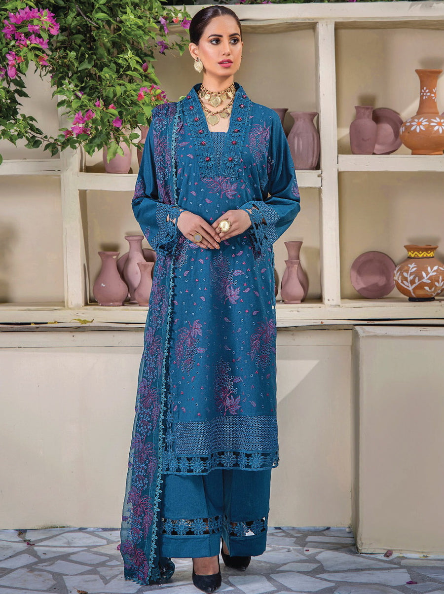 Rumli by Humdum Embroidered Karandi Unstitched 3Pc Suit RM-08