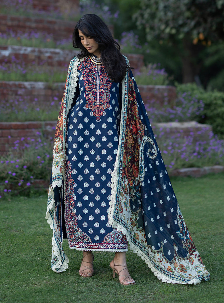 Zainab Chottani Luxe Lawn Unstitched Embroidered 3Pc Suit D-08 Mesa