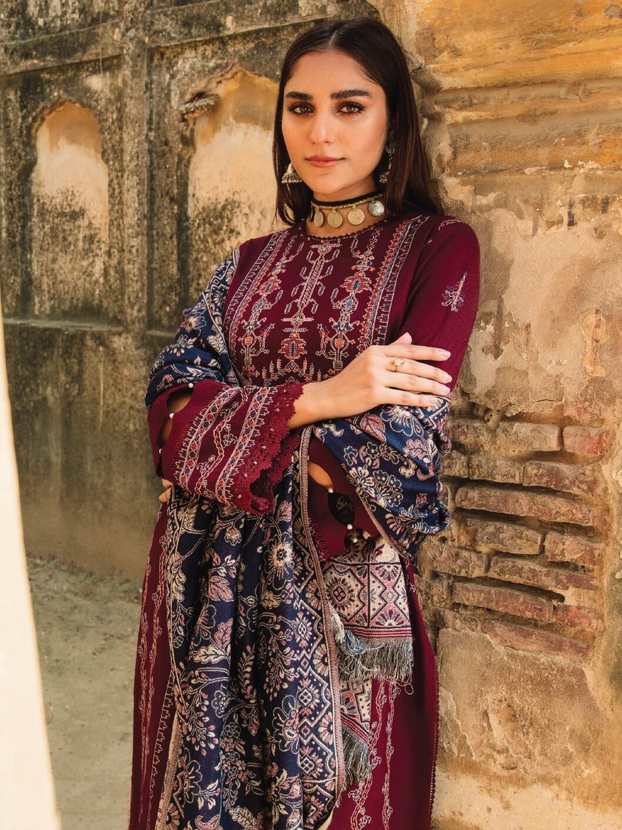Carvaan by Humdum Embroidered Wool Unstitched 3Pc Suit D-08