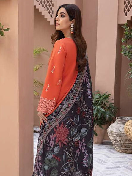 Rang Rasiya Carnation Embroidered Karandi 3Pc Suit D-08 DILARA