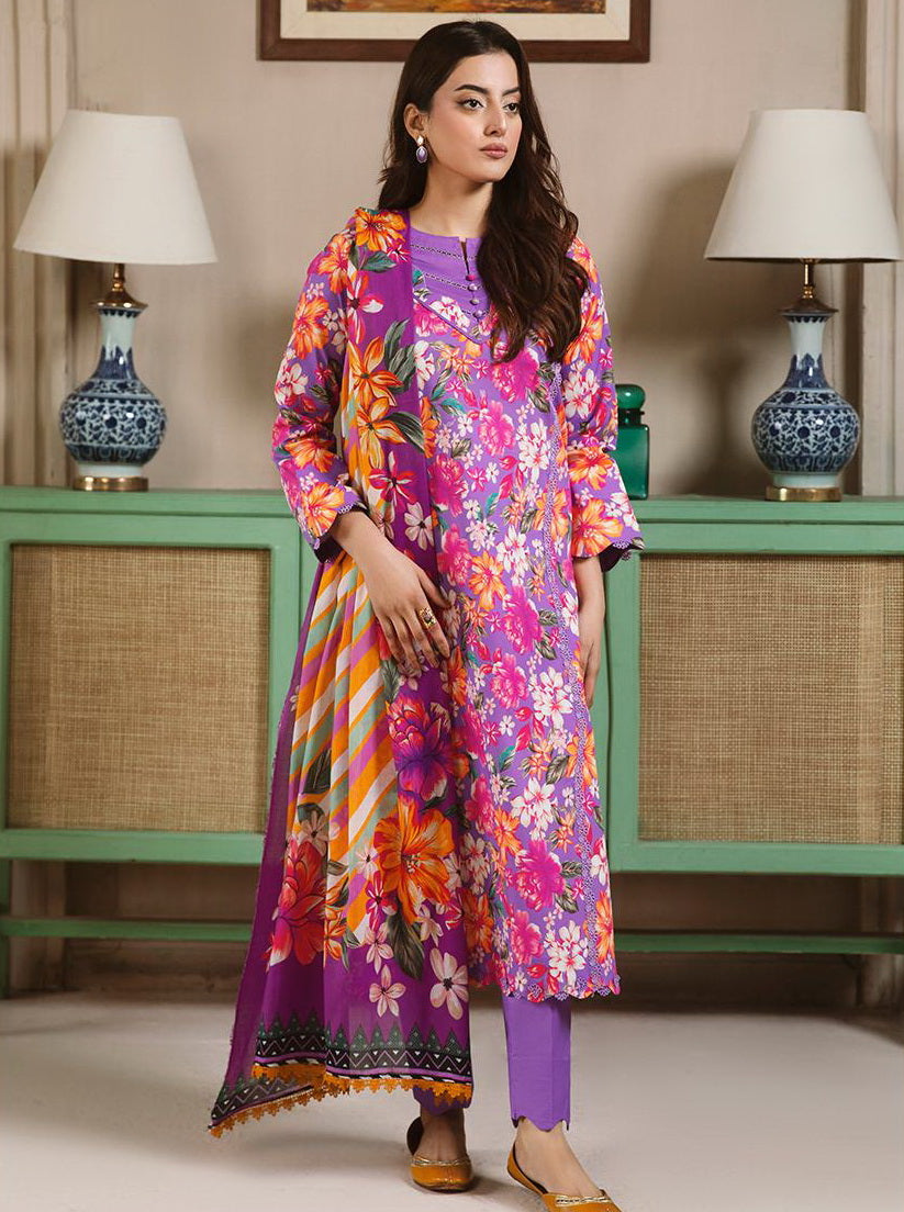 Raha by RajBari Summer Prints Exclusive Lawn Unstitched 3Pc Suit D-08