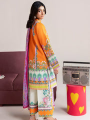 RajBari Amal Summer Prints Exclusive 3Pc Unstitched Lawn Suit D-08