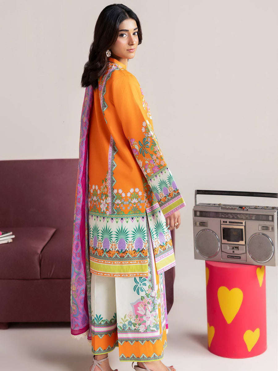 RajBari Amal Summer Prints Exclusive 3Pc Unstitched Lawn Suit D-08