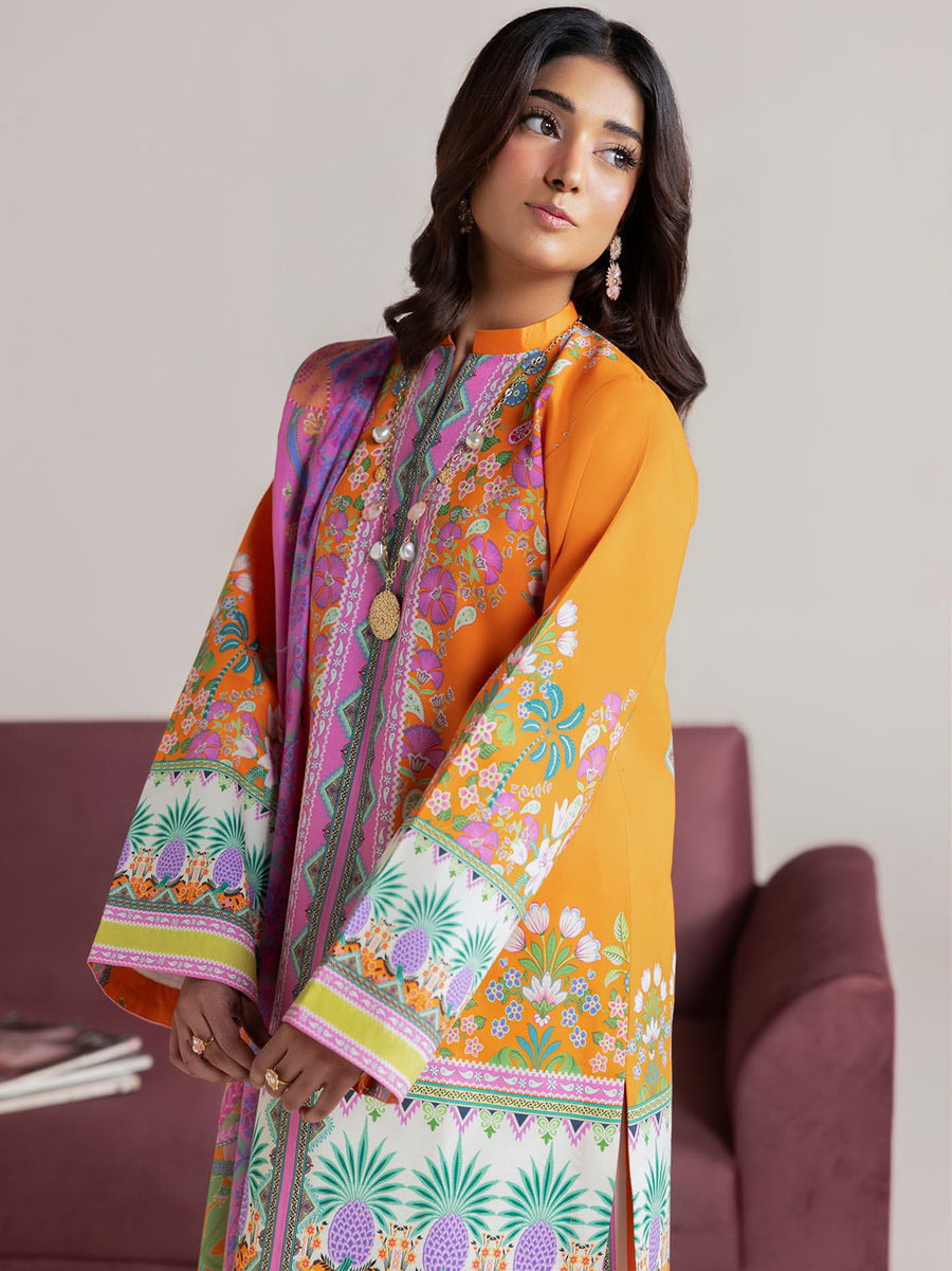 RajBari Amal Summer Prints Exclusive 3Pc Unstitched Lawn Suit D-08