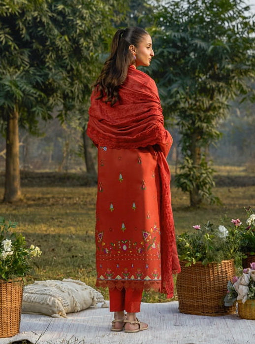 Raha by RajBari Summer Print Exclusive Lawn Unstitched 3Pc Suit D-08