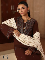 RajBari Premium Embroidered Peach Unstitched 3Pc Suit D-08