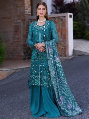 Noor by Saadia Asad Embroidered Chiffon Unstitched 3Pc Suit D-08 ZARISH