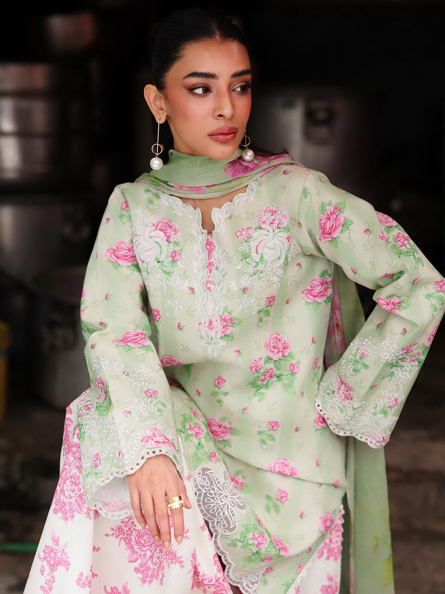RajBari Nissa Floral Symphony Embroidered Lawn Unstitched 3Pc Suit D-08