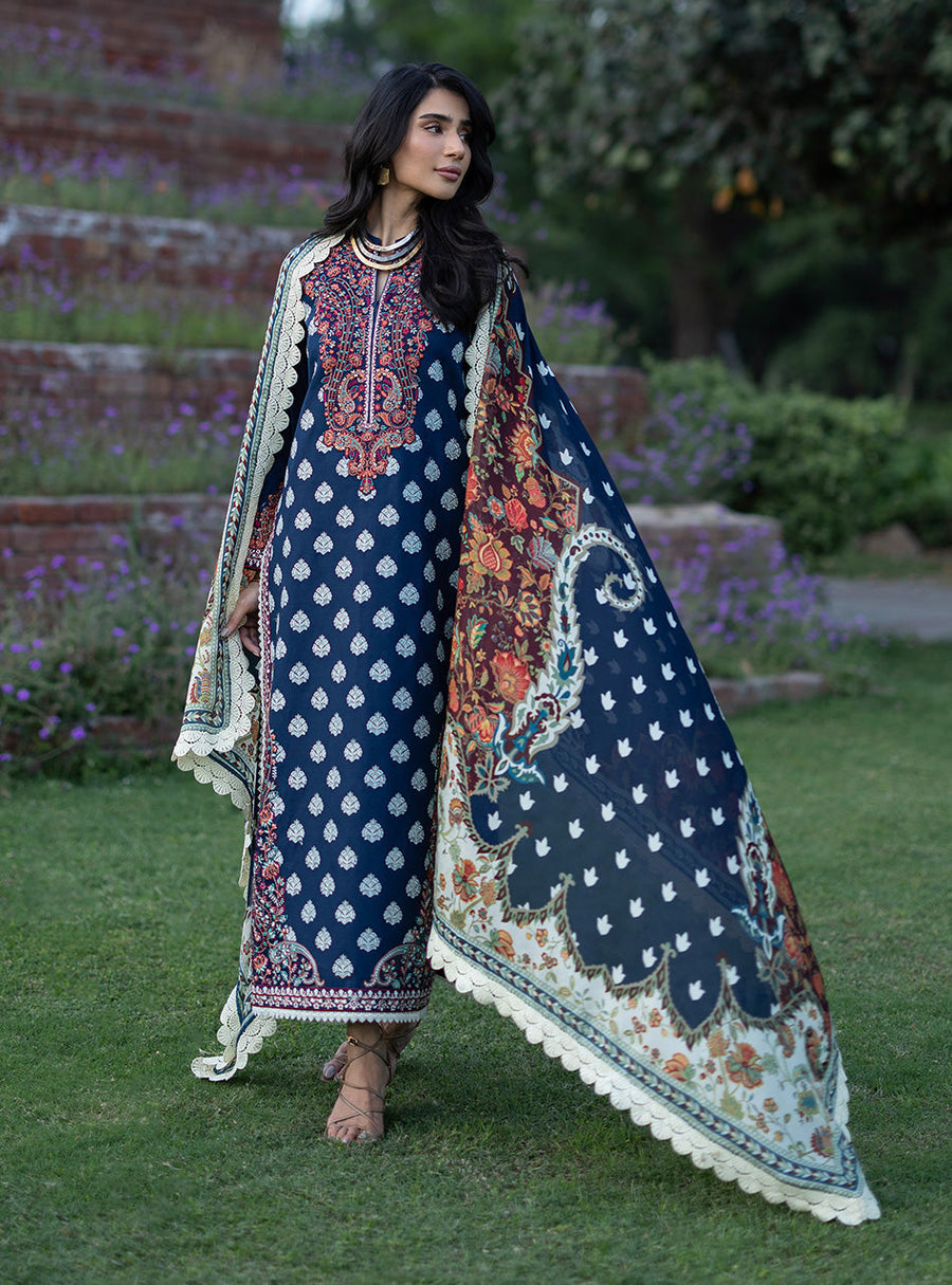 Zainab Chottani Luxe Lawn Unstitched Embroidered 3Pc Suit D-08 Mesa