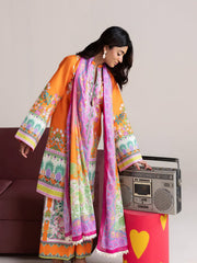 RajBari Amal Summer Prints Exclusive 3Pc Unstitched Lawn Suit D-08
