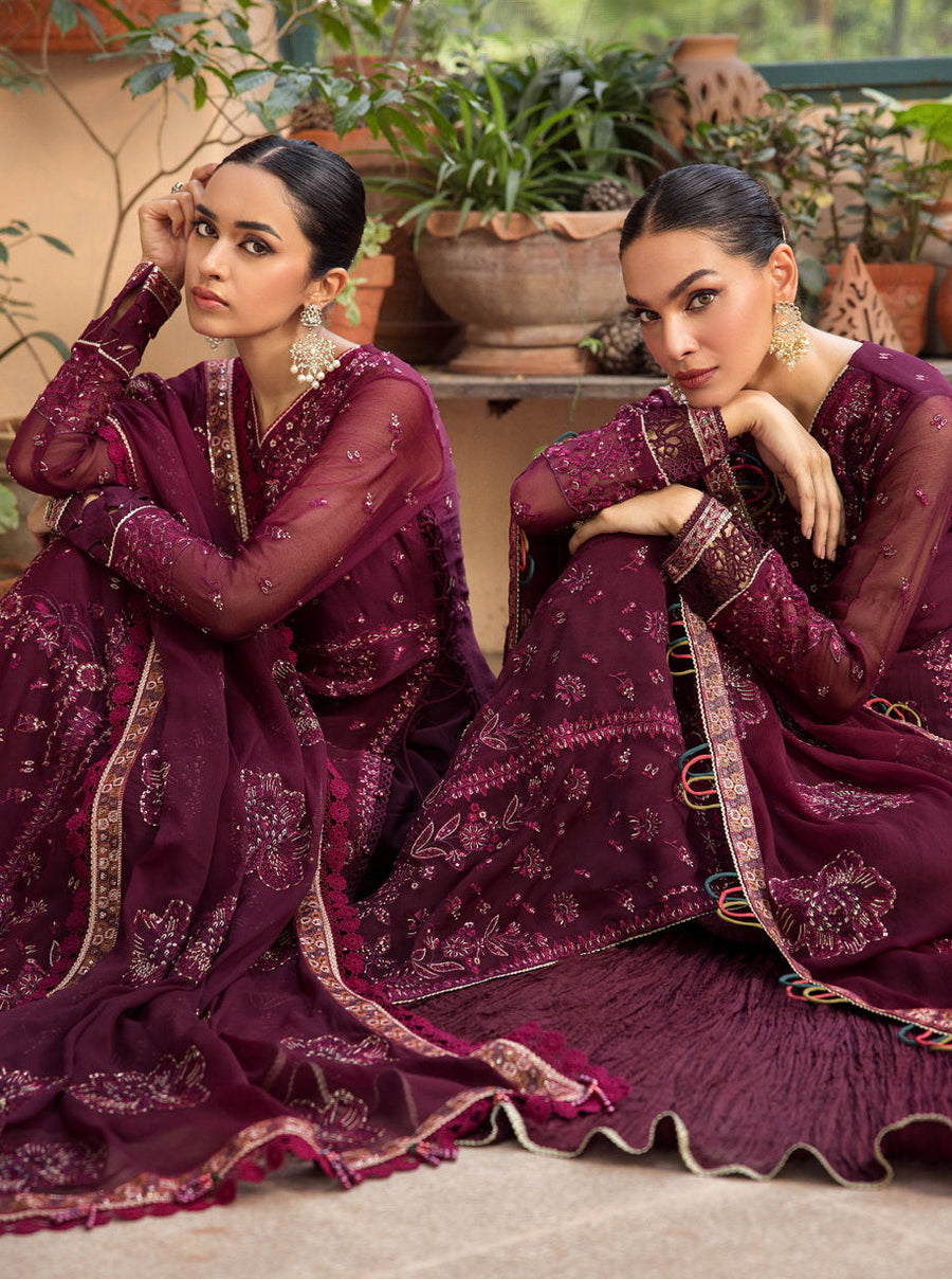 LaMode by Xenia Formals Unstitched Chiffon 3Pc Suit D-08 MARISA