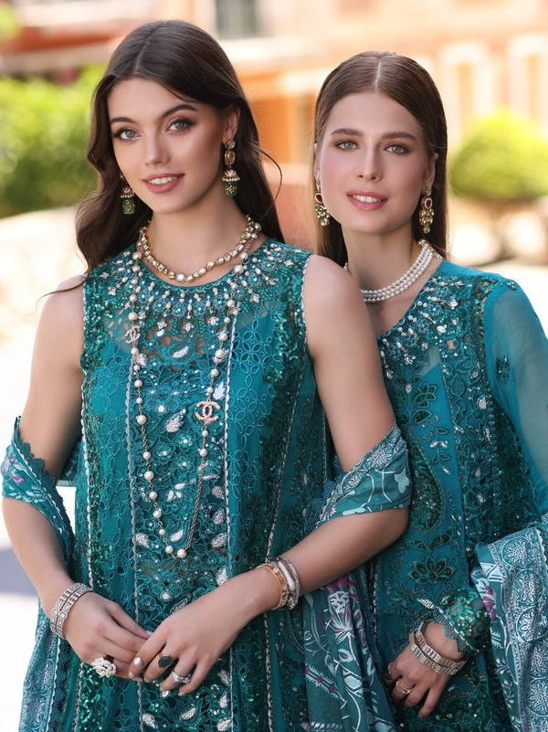 Noor by Saadia Asad Embroidered Chiffon Unstitched 3Pc Suit D-08 ZARISH