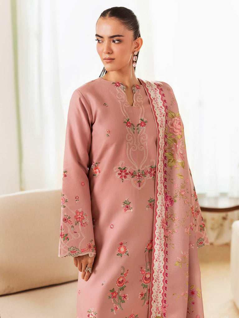 Nissa Floral Symphony by Rajbari Embroidered Marina Suits Unstitched 3 Piece RB25NM D-05 - Winter Collection