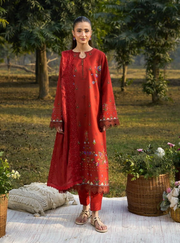 Raha by RajBari Summer Print Exclusive Lawn Unstitched 3Pc Suit D-08