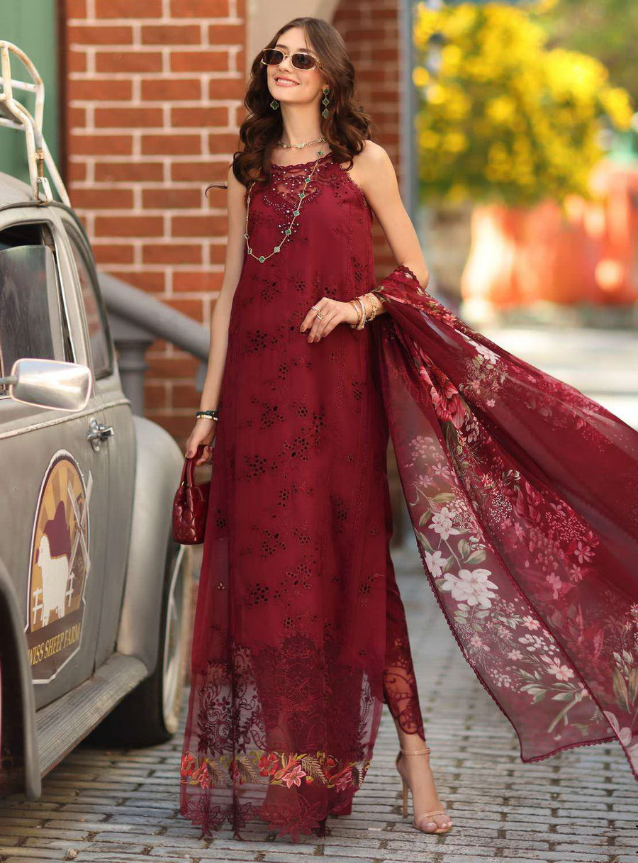 Noor by Saadia Asad Luxe Chikankari Unstitched Lawn 3Pc Suit D8-A