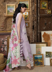 Saira Shakira Bloom Embroidered Lawn Unstitched 3Pc Suit D-08A IRIS