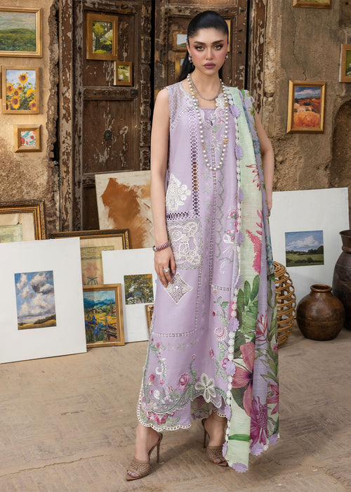 Saira Shakira Bloom Embroidered Lawn Unstitched 3Pc Suit D-08A IRIS