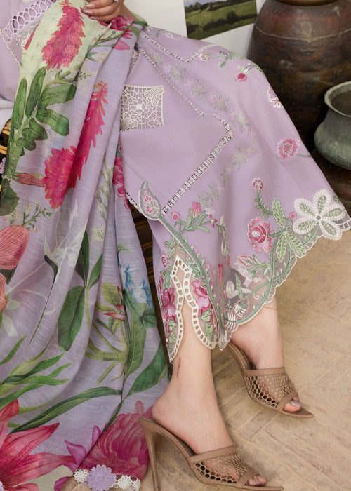 Saira Shakira Bloom Embroidered Lawn Unstitched 3Pc Suit D-08A IRIS