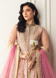 Hemline by Mushq Embroidered Net Unstitched 3Pc Suit D-08 Amaranth