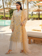 Rang Rasiya Carnation Embroidered Lawn Unstitched 3Pc Suit D-08 Ariana