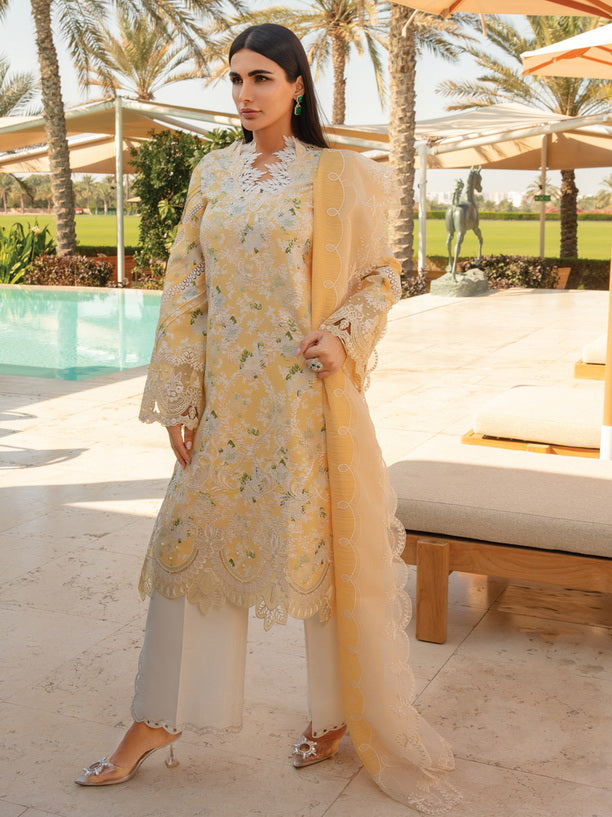 Rang Rasiya Carnation Embroidered Lawn Unstitched 3Pc Suit D-08 Ariana
