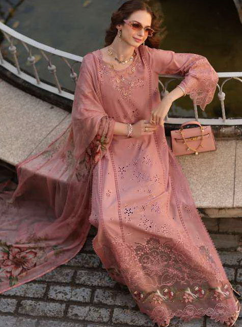 Noor by Saadia Asad Luxe Chikankari Unstitched Lawn 3Pc Suit D8-B