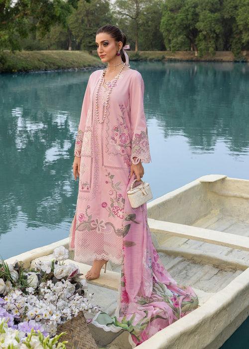 Saira Shakira Bloom Embroidered Lawn Unstitched 3Pc Suit D-08B IRIS