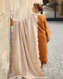 Rang Rasiya Carnation Embroidered Karandi Unstitched 3Pc Suit D-07 Cappucino