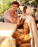 Rang Rasiya Carnation Embroidered Karandi Unstitched 3Pc Suit D-07 Cappucino