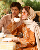 Rang Rasiya Carnation Embroidered Karandi Unstitched 3Pc Suit D-07 Cappucino