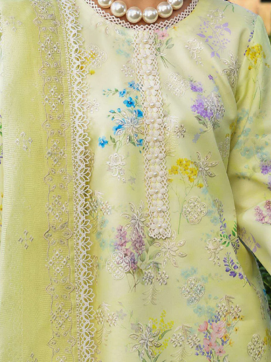 Rang Rasiya Florence Embroidered Lawn Unstitched 3Pc Suit D-08 MISHA