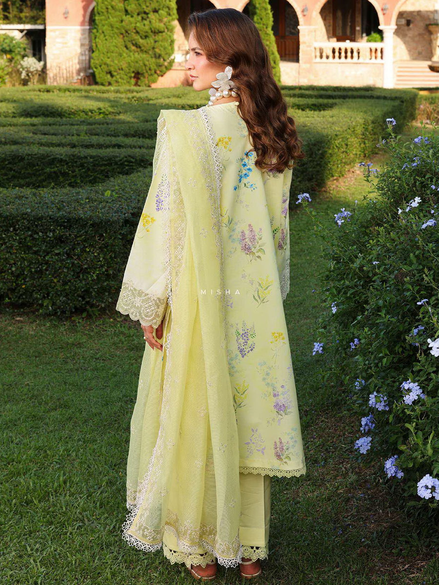Rang Rasiya Florence Embroidered Lawn Unstitched 3Pc Suit D-08 MISHA