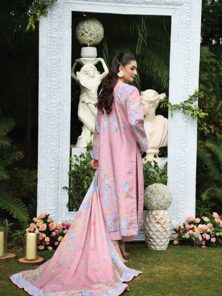 Rang Rasiya Luxury Silk Unstitched Embroidered 3Pc Suit D-02 Malisa