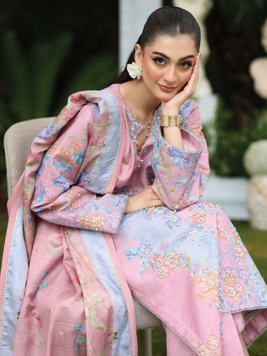 Rang Rasiya Luxury Silk Unstitched Embroidered 3Pc Suit D-02 Malisa