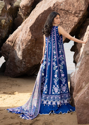 Sadaf Fawad Khan Siraa Embroidered Lawn Unstitched 3Pc Suit D-08 NEEL